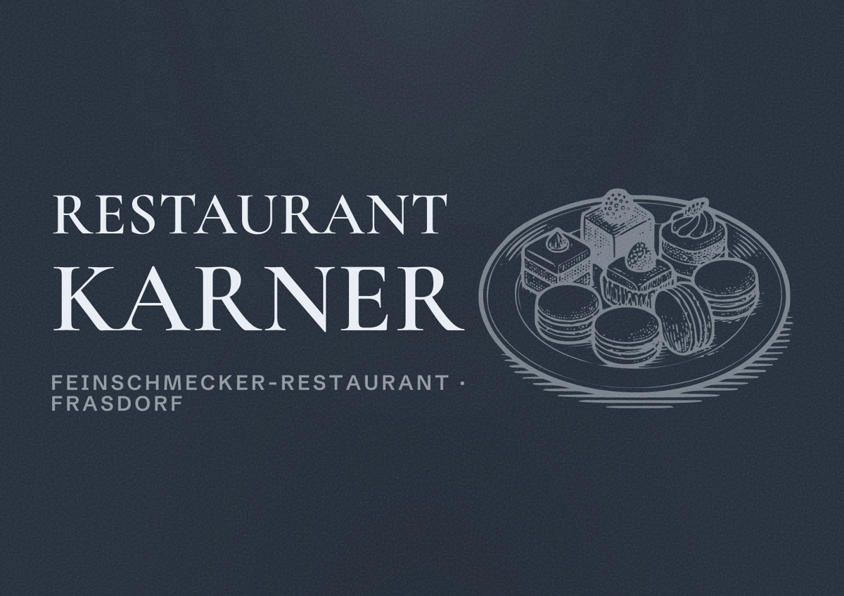 Illustriertes Poster von Restaurant Karner, Feinschmecker-Restaurant in Frasdorf