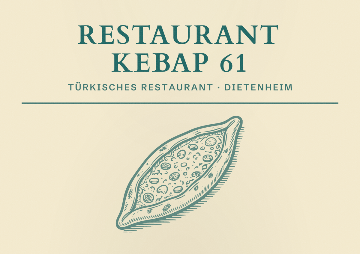 Illustriertes Poster von Restaurant Kebap 61, Türkisches Restaurant in Dietenheim
