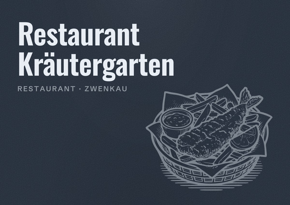 Illustriertes Poster von Restaurant Kräutergarten, Restaurant in Zwenkau
