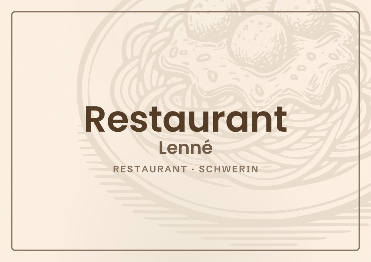 Illustriertes Poster von Restaurant Lenné, Restaurant in Schwerin