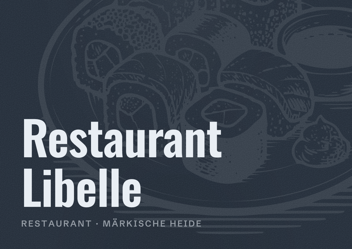 Illustriertes Poster von Restaurant Libelle, Restaurant in Märkische Heide