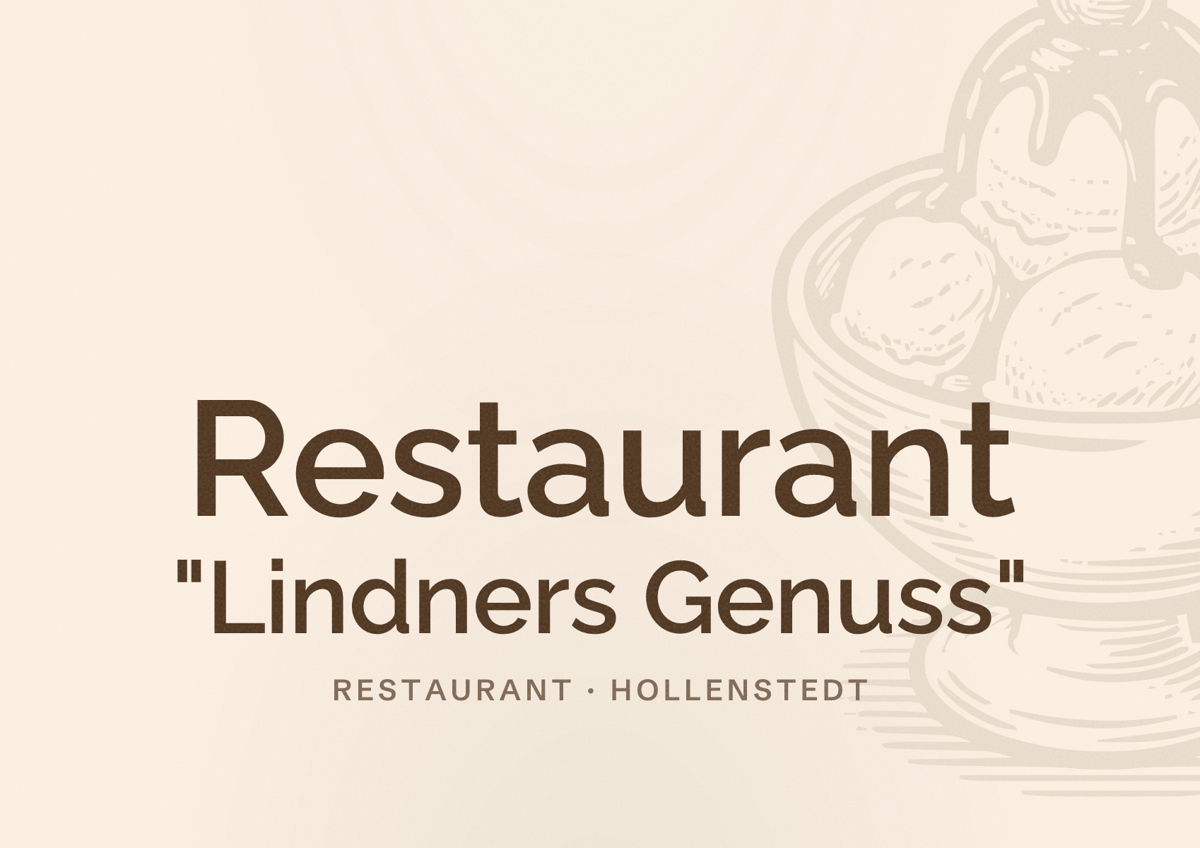 Illustriertes Poster von Restaurant "Lindners Genuss", Restaurant in Hollenstedt