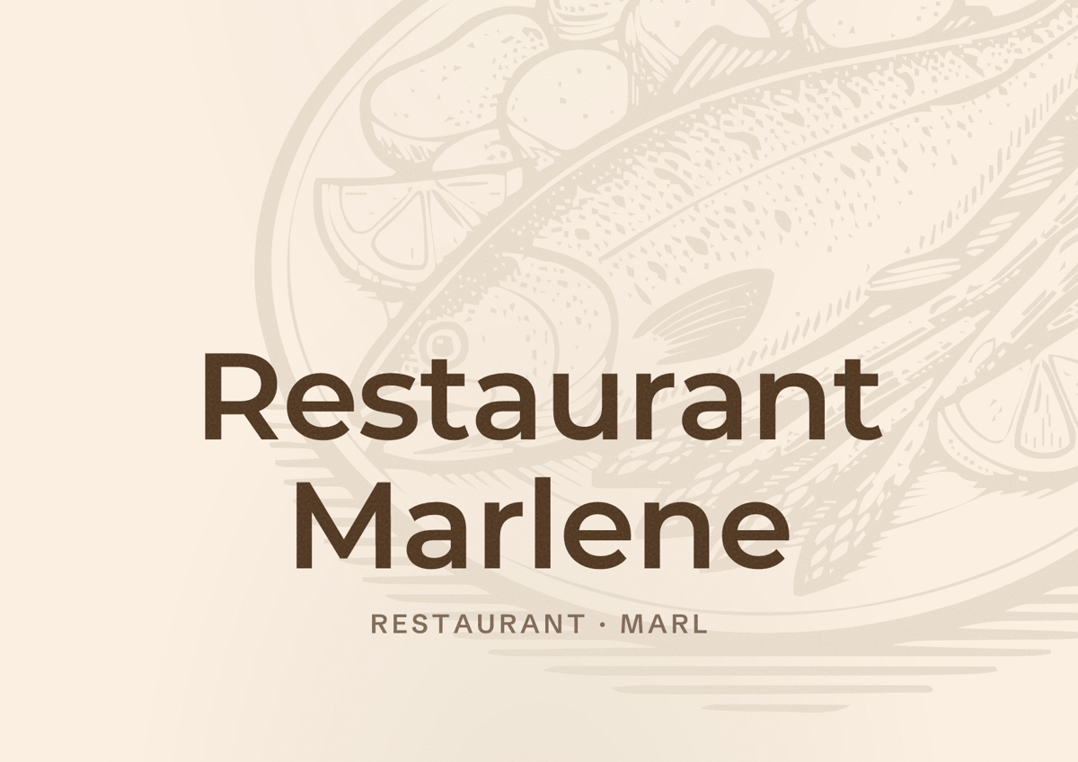 Illustriertes Poster von Restaurant Marlene, Restaurant in Marl