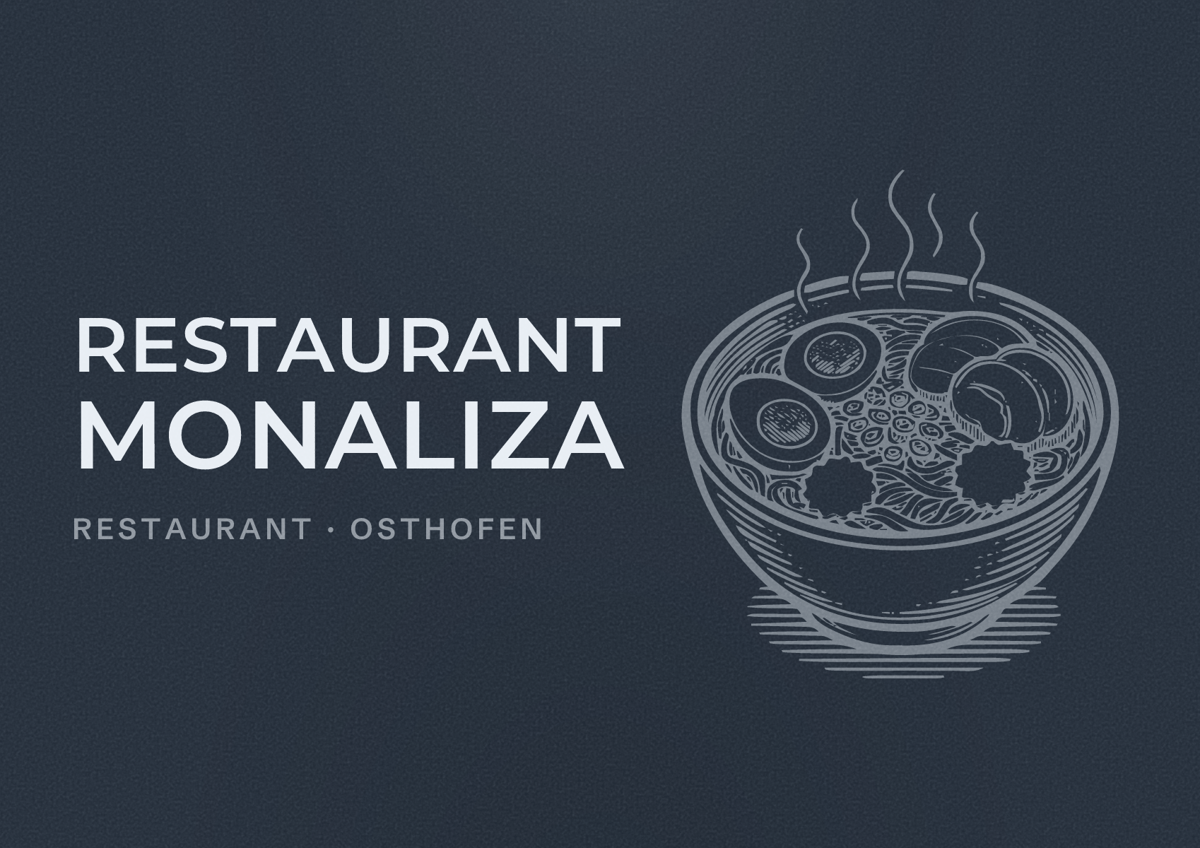 Illustriertes Poster von Restaurant MonaLiza, Restaurant in Osthofen
