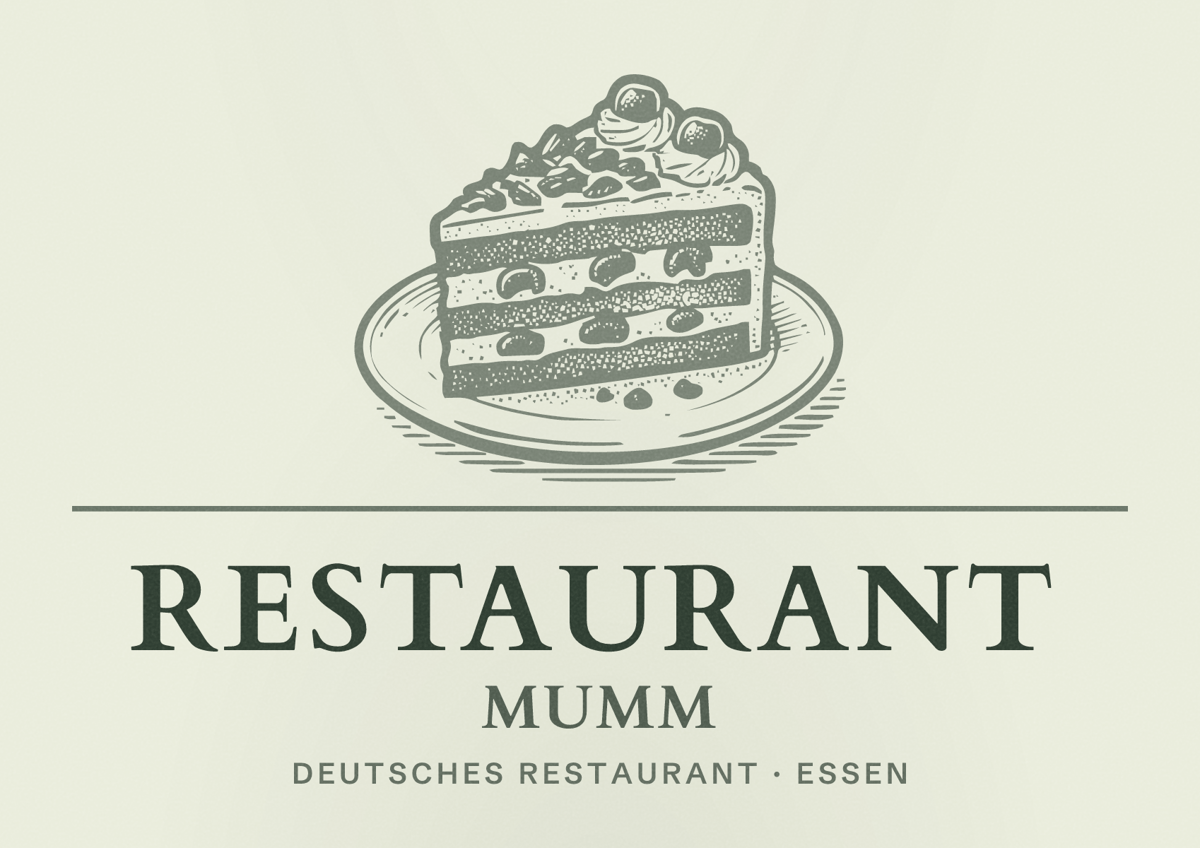 Illustriertes Poster von Restaurant Mumm, Deutsches Restaurant in Essen