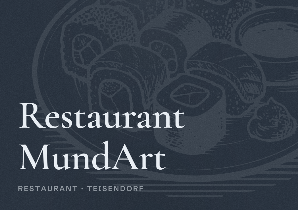 Illustriertes Poster von Restaurant MundArt, Restaurant in Teisendorf