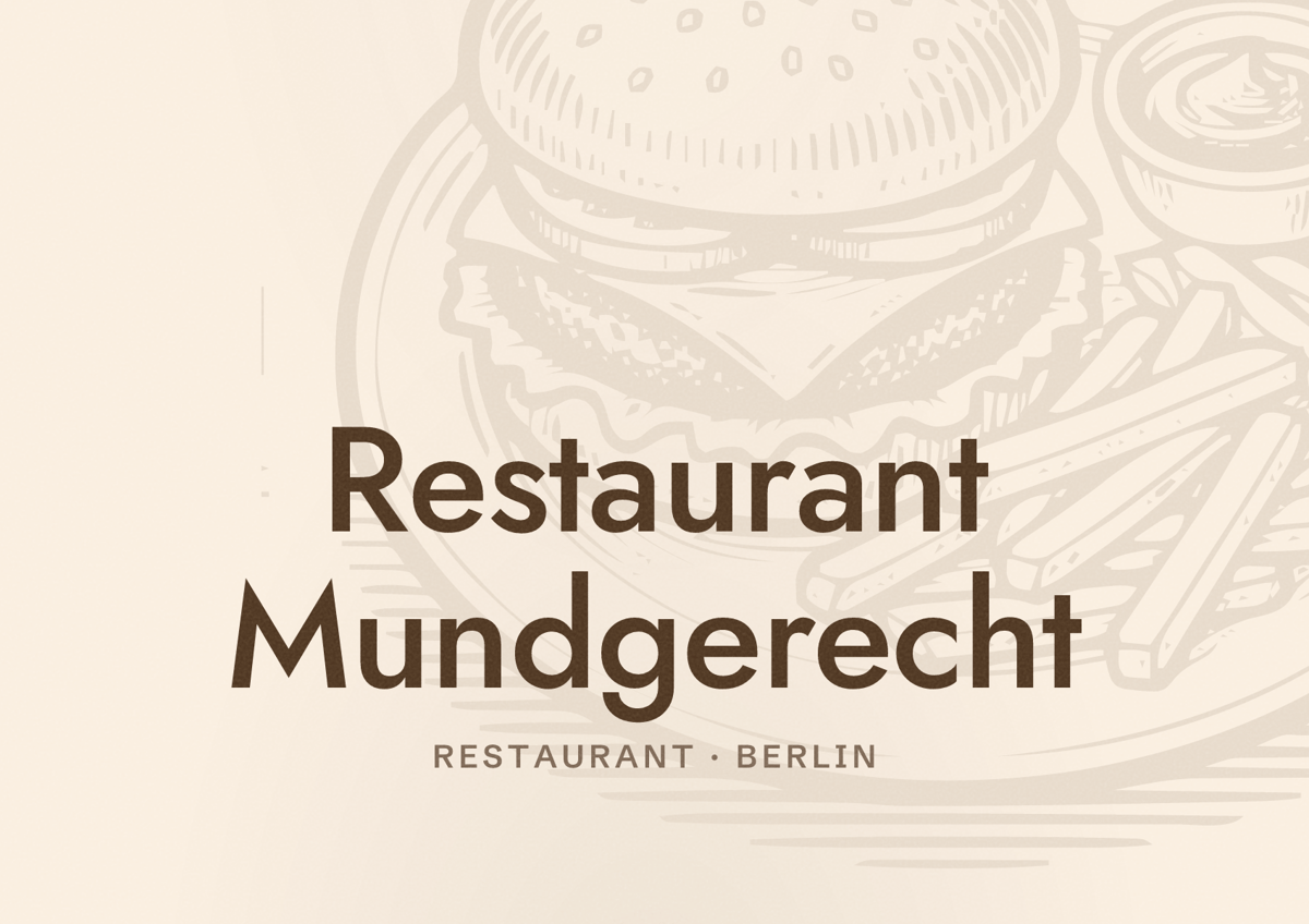 Illustriertes Poster von Restaurant Mundgerecht, Restaurant in Berlin