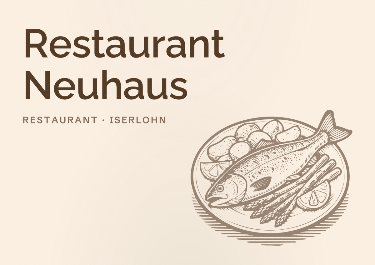 Illustriertes Poster von Restaurant Neuhaus, Restaurant in Iserlohn