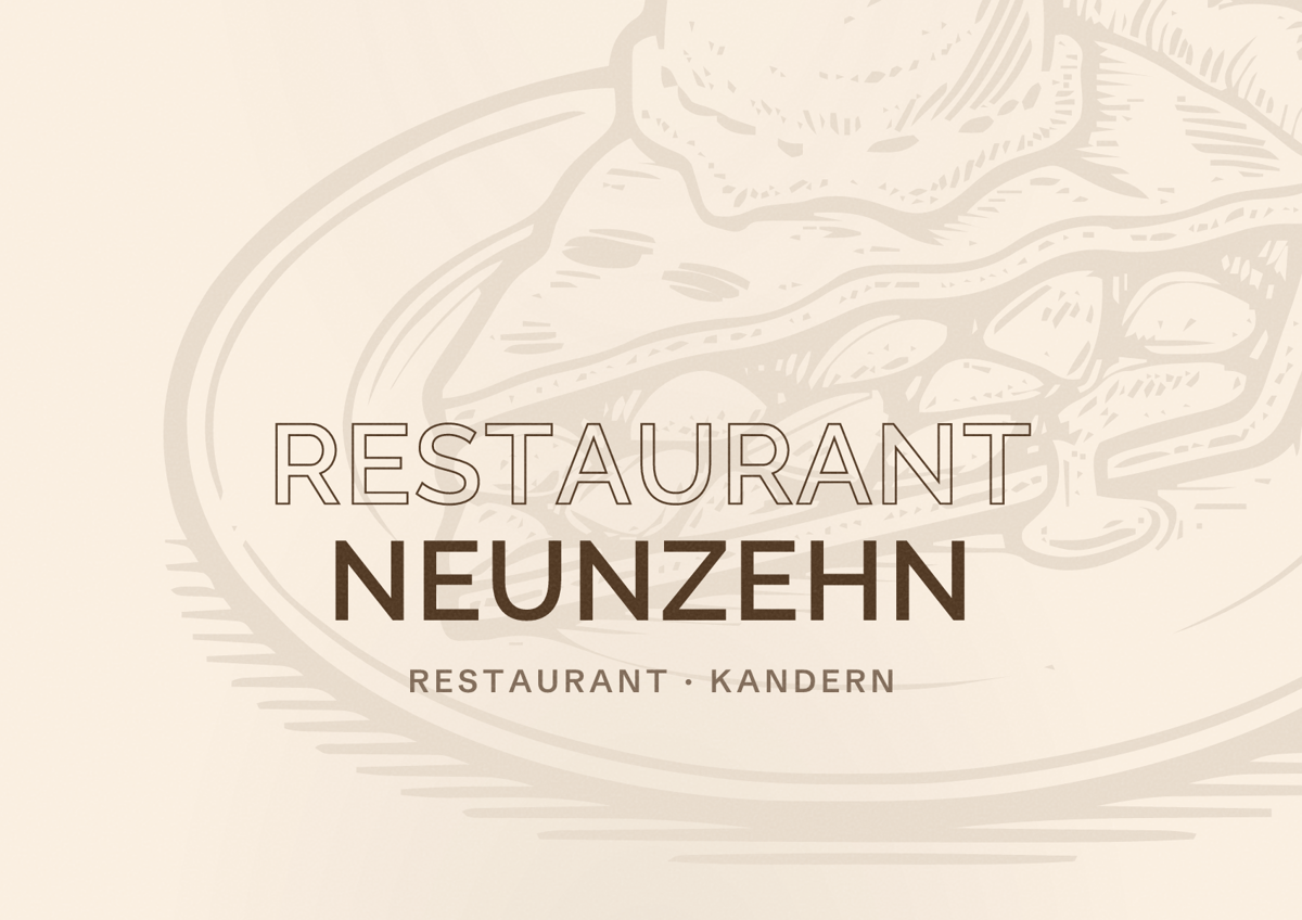 Illustriertes Poster von Restaurant Neunzehn, Restaurant in Kandern