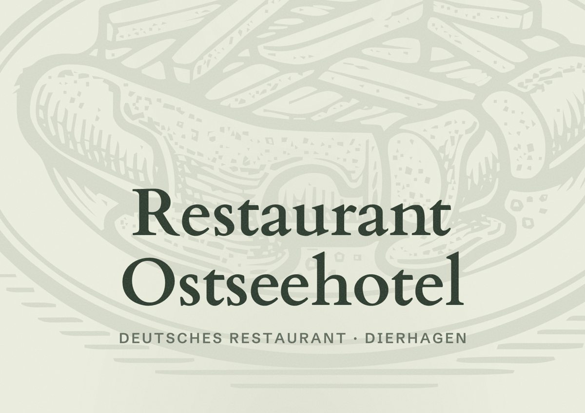 Illustriertes Poster von Restaurant Ostseehotel, Deutsches Restaurant in Dierhagen