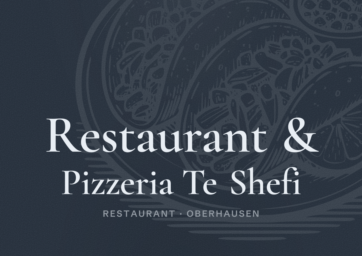 Illustriertes Poster von Restaurant & Pizzeria Te Shefi, Restaurant in Oberhausen