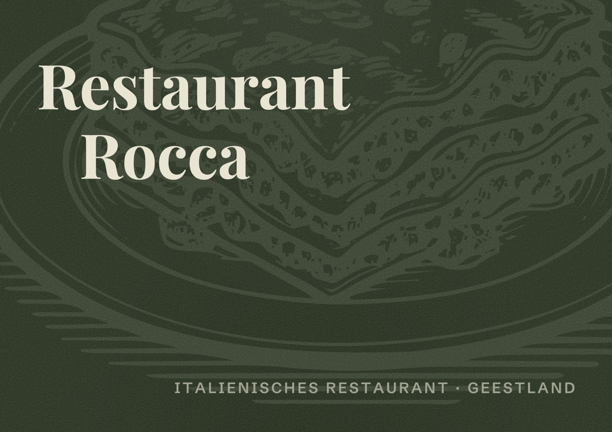 Illustriertes Poster von Restaurant Rocca, Italienisches Restaurant in Geestland
