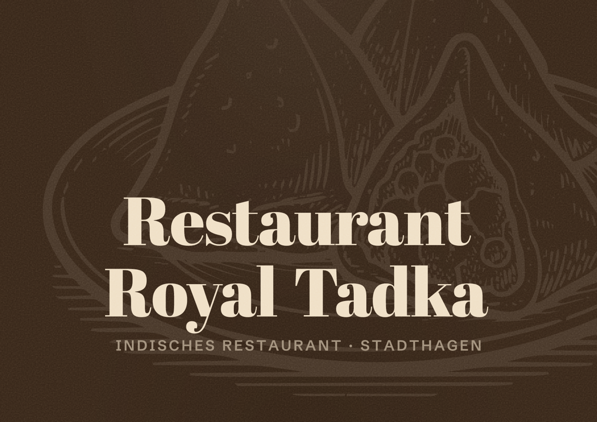 Illustriertes Poster von Restaurant Royal Tadka, Indisches Restaurant in Stadthagen