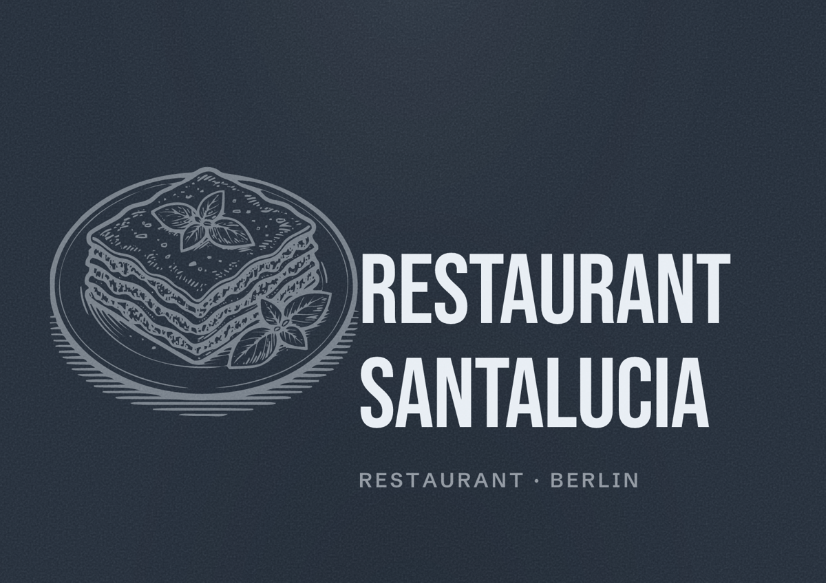 Illustriertes Poster von Restaurant Santalucia, Restaurant in Berlin