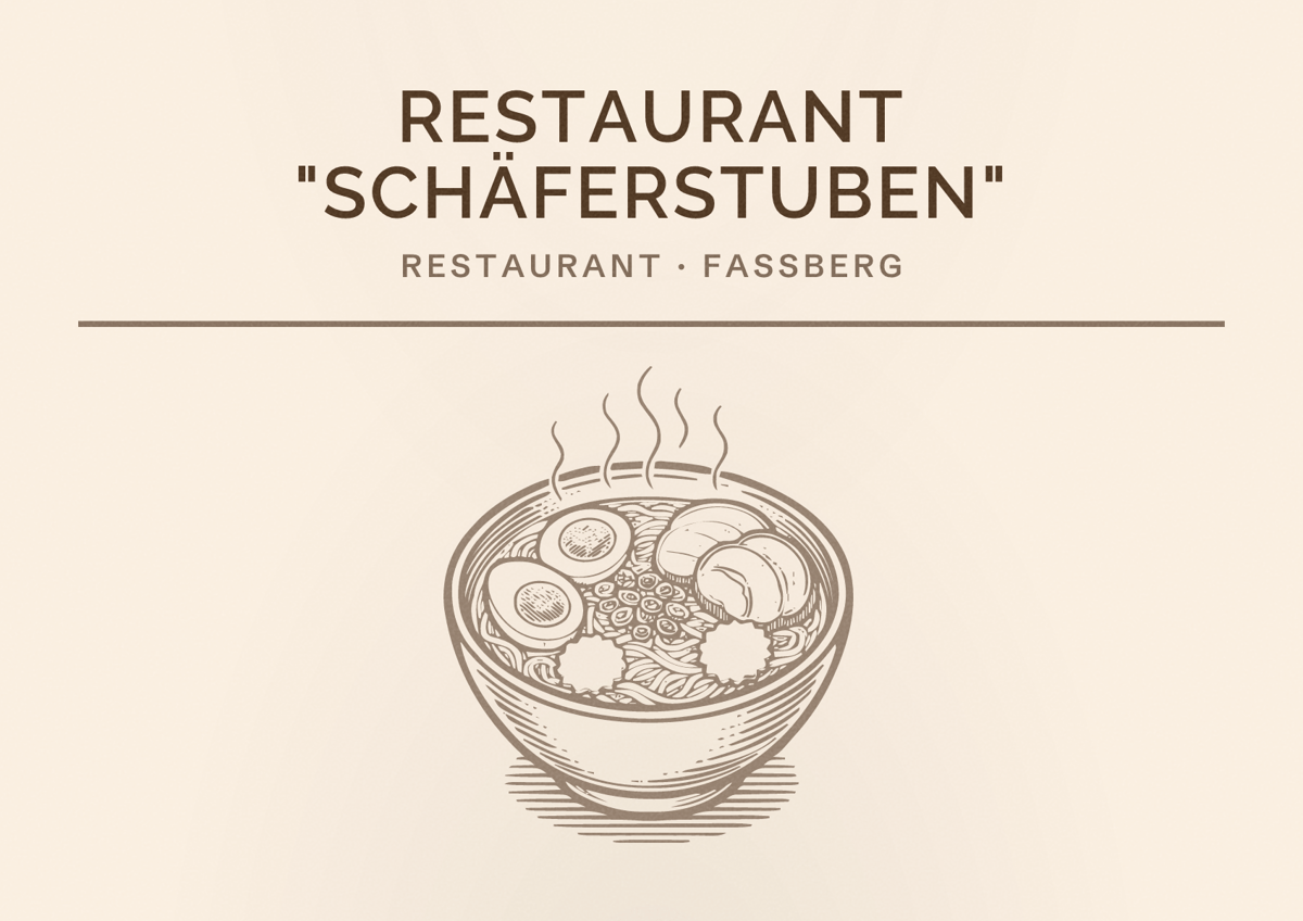 Illustriertes Poster von Restaurant "Schäferstuben", Restaurant in Faßberg