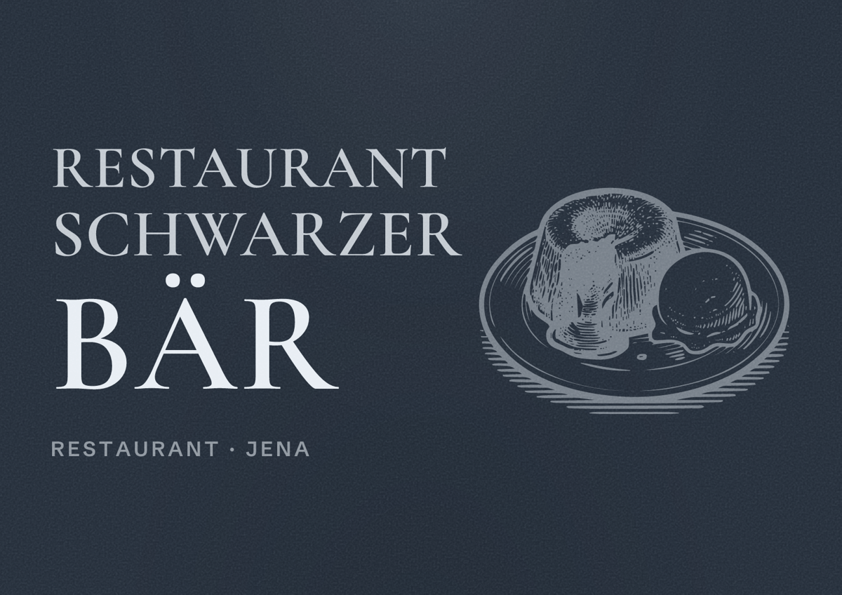Illustriertes Poster von Restaurant Schwarzer Bär, Restaurant in Jena