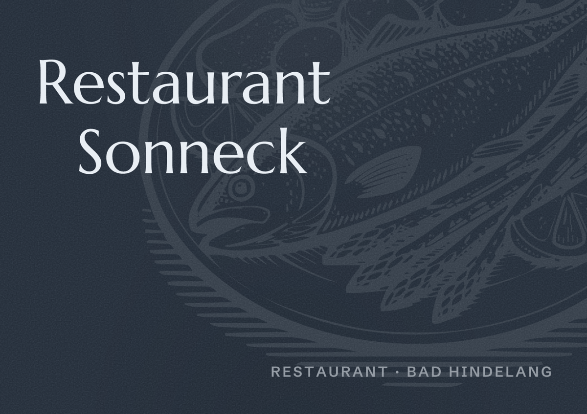 Illustriertes Poster von Restaurant Sonneck, Restaurant in Bad Hindelang