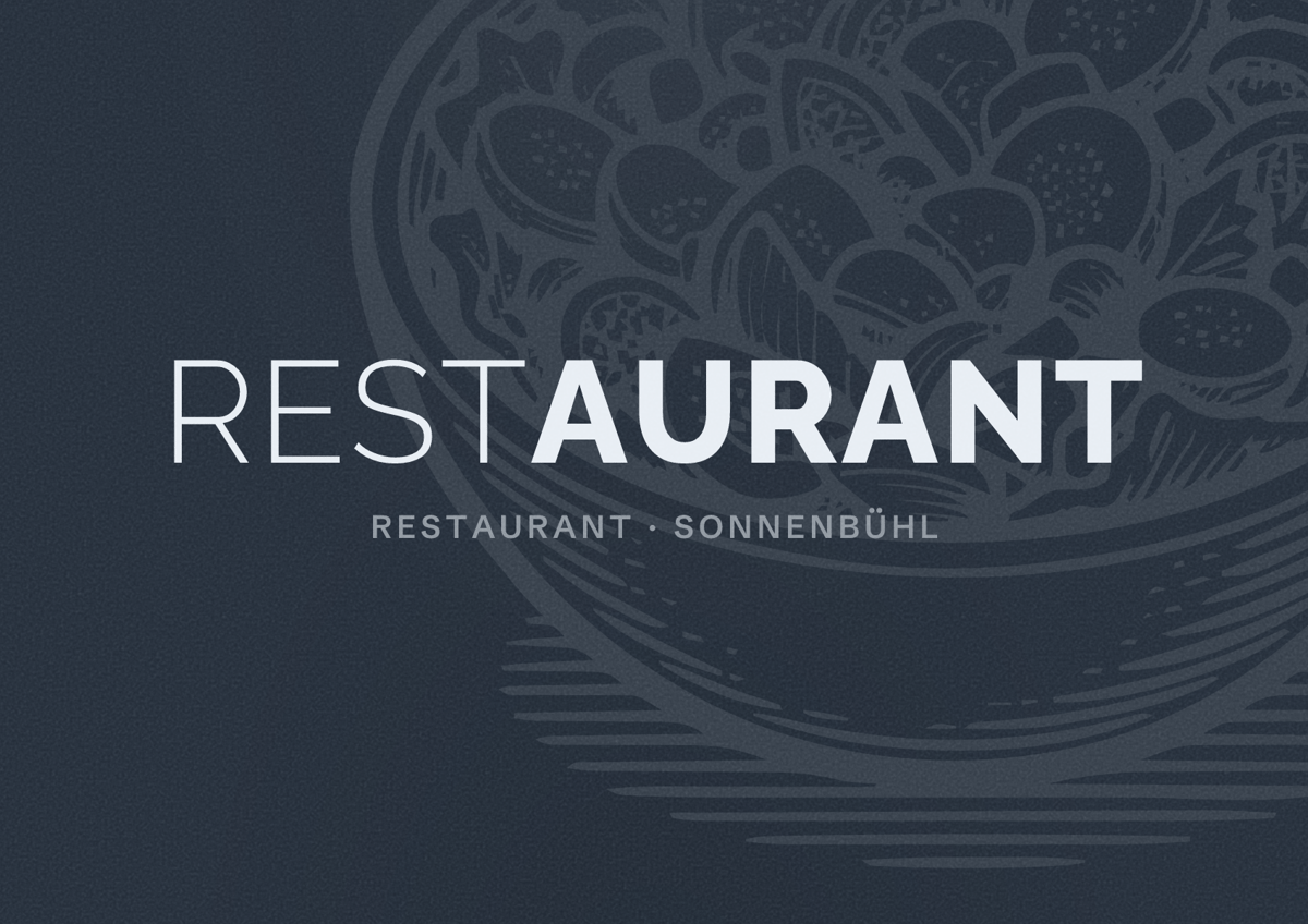 Illustriertes Poster von Restaurant, Restaurant in Sonnenbühl