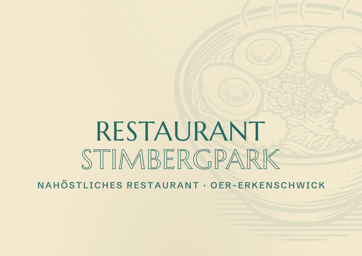 Illustriertes Poster von Restaurant Stimbergpark, Nahöstliches Restaurant in Oer-Erkenschwick
