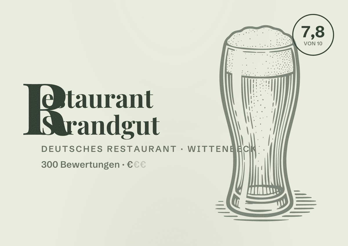 Illustriertes Poster von Restaurant Strandgut, Deutsches Restaurant in Wittenbeck: Bewertung 7,8 von 10 aus 300 Bewertungen, Preisniveau €