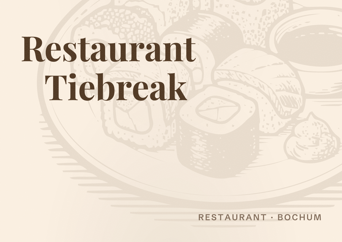 Illustriertes Poster von Restaurant Tiebreak, Restaurant in Bochum