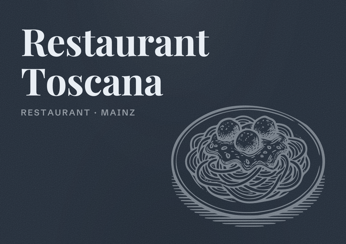 Illustriertes Poster von Restaurant Toscana, Restaurant in Mainz
