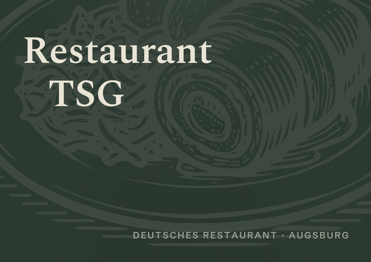 Illustriertes Poster von Restaurant TSG, Deutsches Restaurant in Augsburg