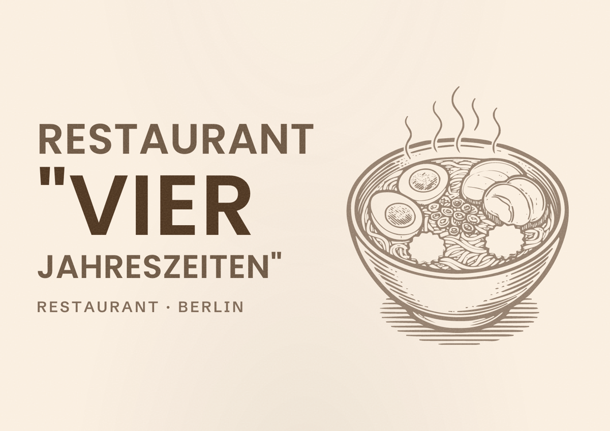 Illustriertes Poster von Restaurant "Vier Jahreszeiten", Restaurant in Berlin