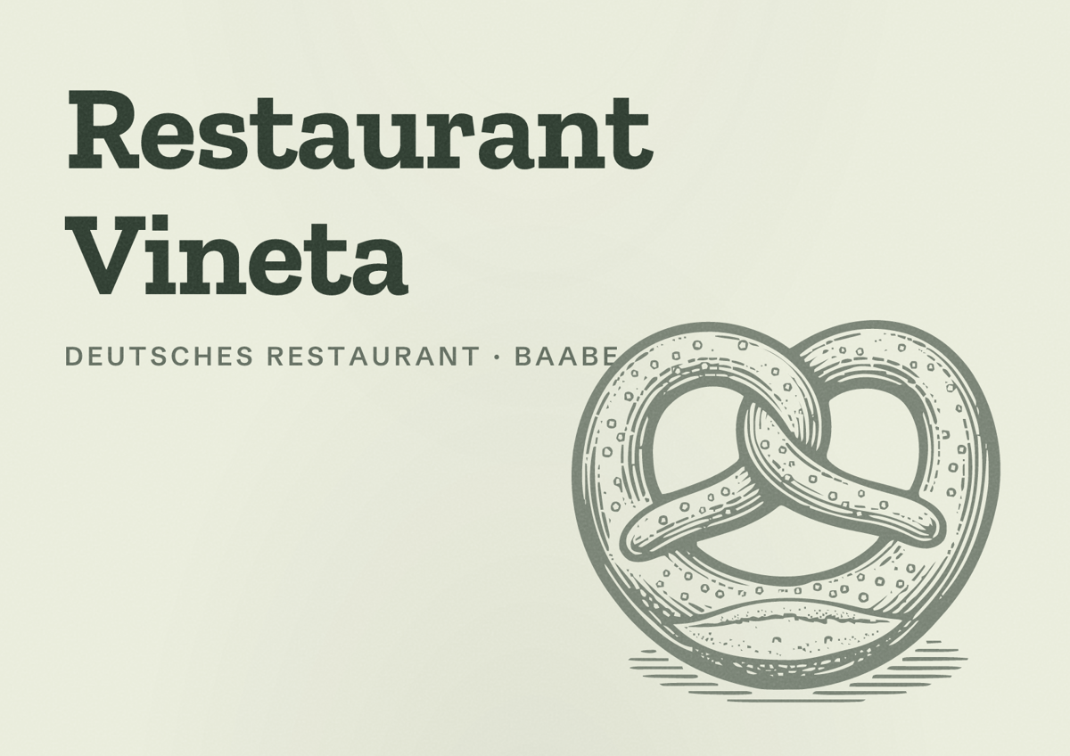 Illustriertes Poster von Restaurant Vineta, Deutsches Restaurant in Baabe