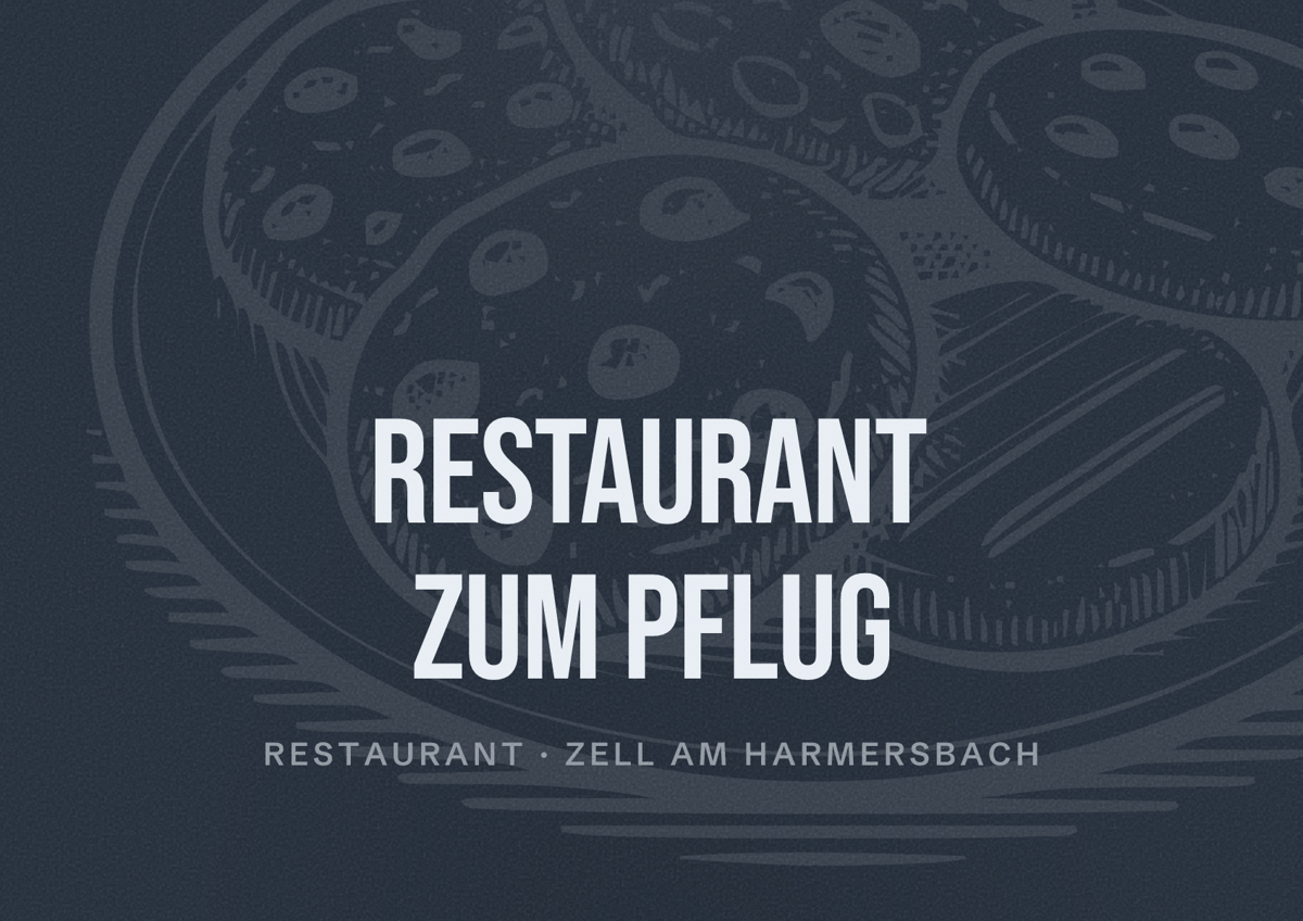 Illustriertes Poster von Restaurant zum Pflug, Restaurant in Zell am Harmersbach