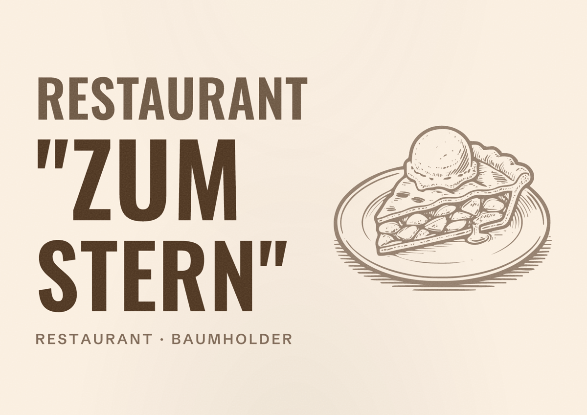 Illustriertes Poster von Restaurant "Zum Stern", Restaurant in Baumholder