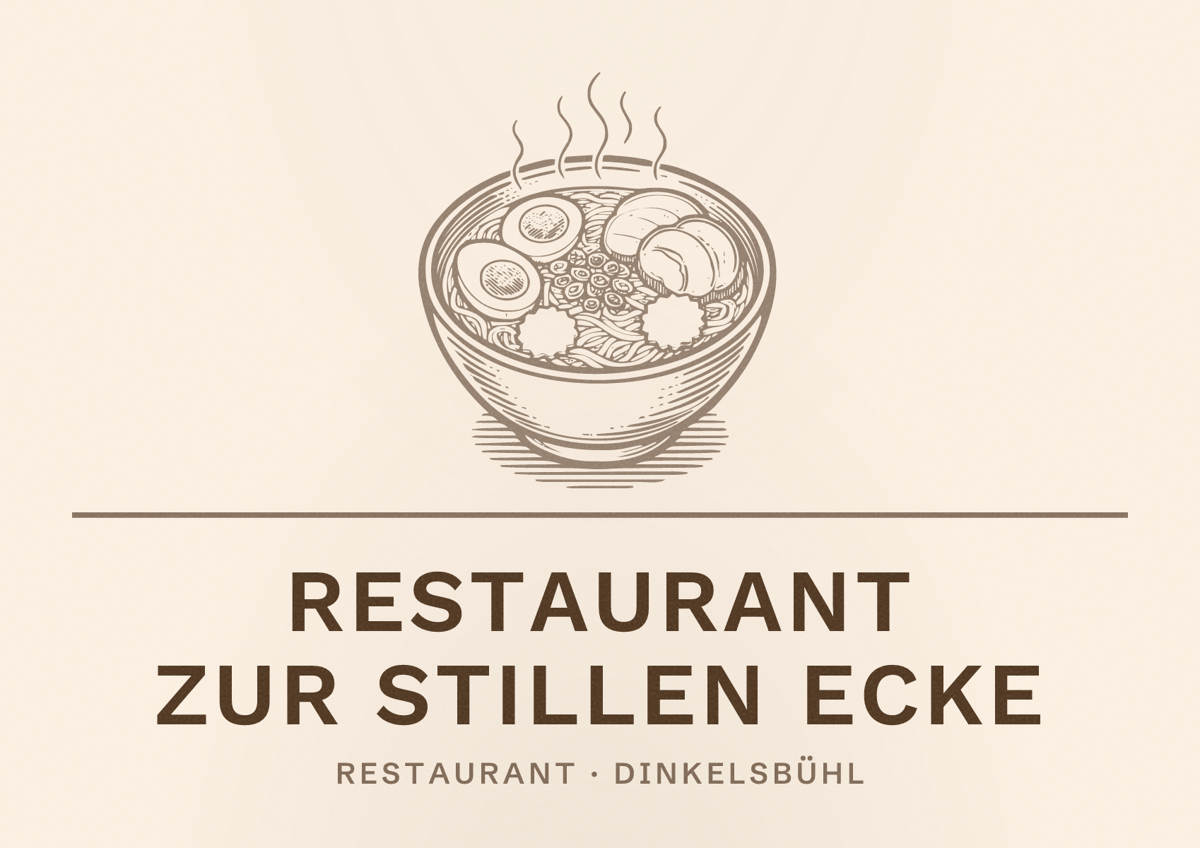 Illustriertes Poster von Restaurant Zur Stillen Ecke, Restaurant in Dinkelsbühl