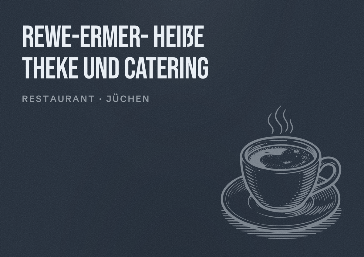 Illustriertes Poster von REWE-Ermer- Heiße Theke und Catering, Restaurant in Jüchen