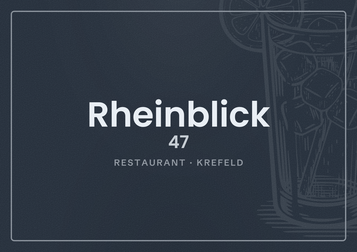 Illustriertes Poster von Rheinblick 47, Restaurant in Krefeld