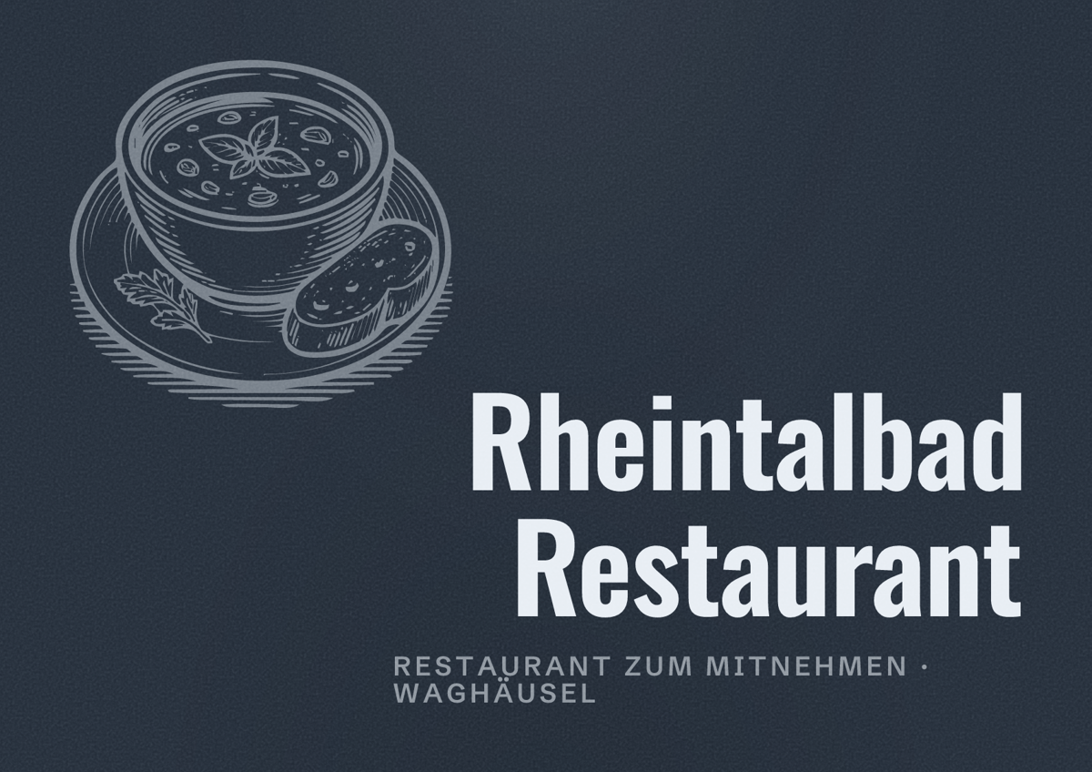 Illustriertes Poster von Rheintalbad Restaurant, Restaurant zum Mitnehmen in Waghäusel