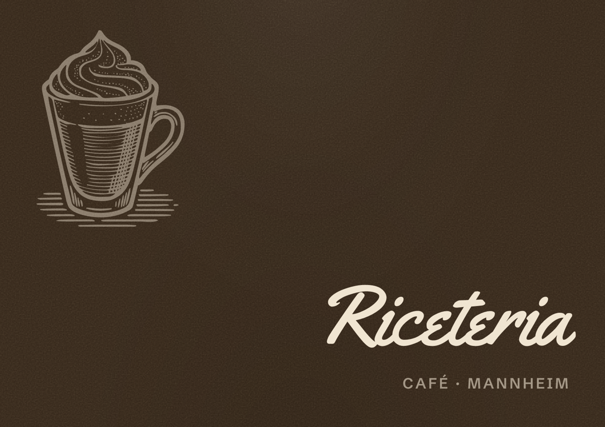 Illustriertes Poster von Riceteria, Café in Mannheim