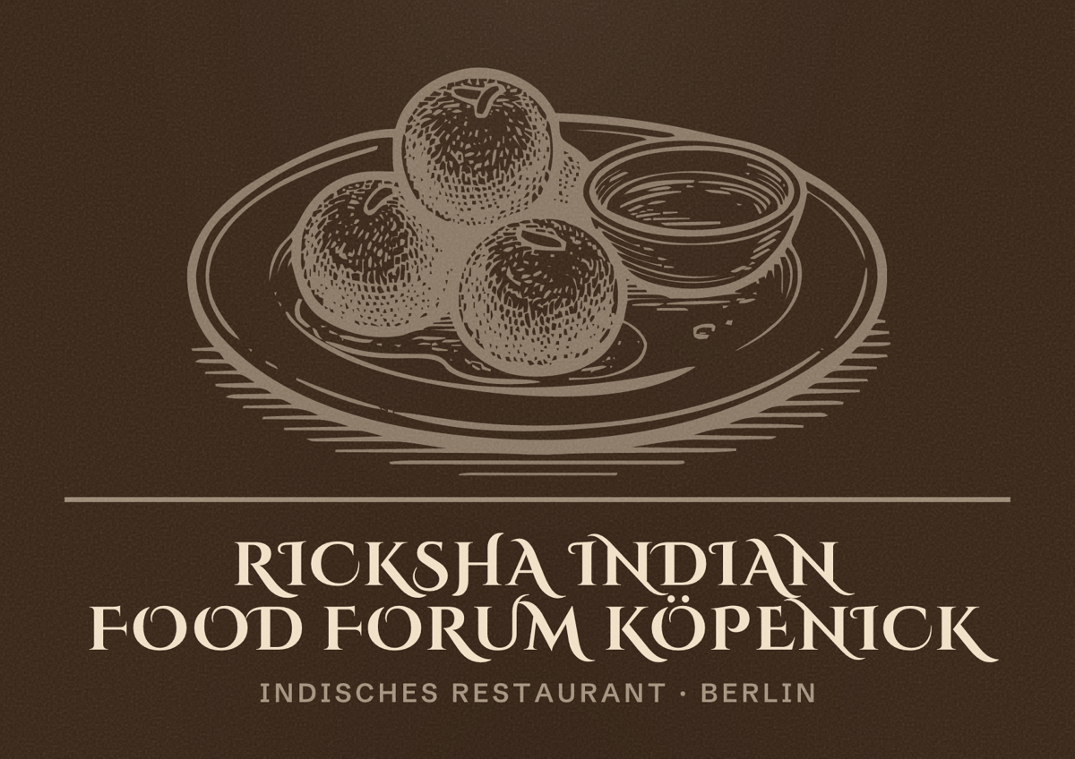 Illustriertes Poster von Ricksha Indian Food Forum Köpenick, Indisches Restaurant in Berlin
