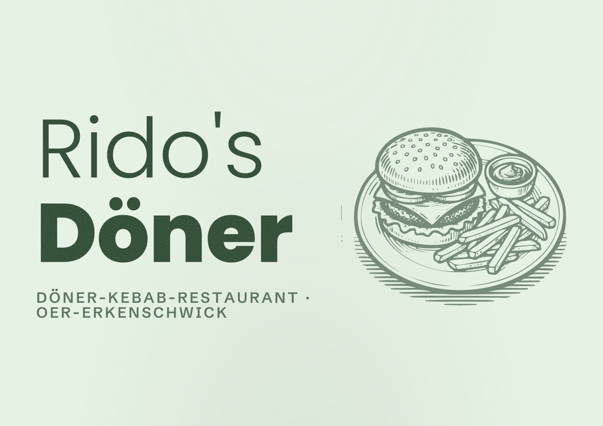 Illustriertes Poster von Rido's Döner, Döner-Kebab-Restaurant in Oer-Erkenschwick