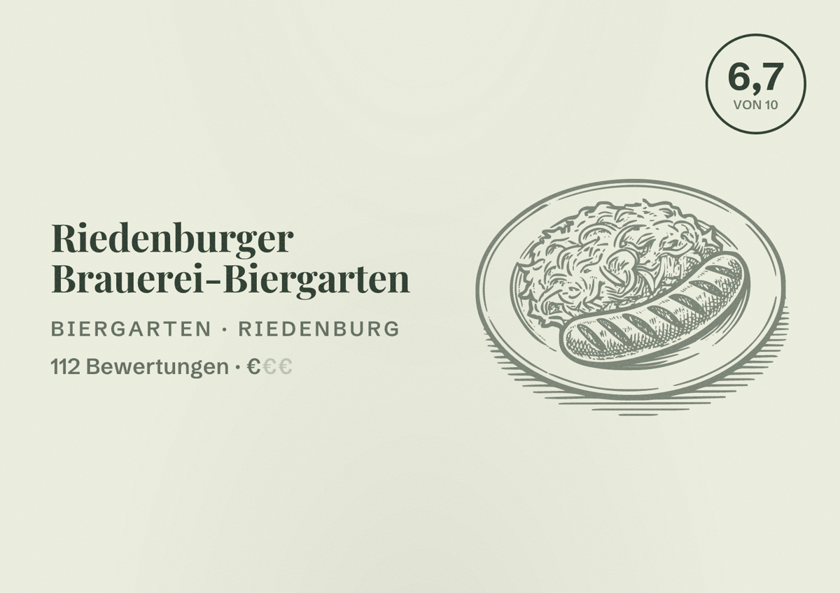 Illustriertes Poster von Riedenburger Brauerei-Biergarten, Biergarten in Riedenburg: Bewertung 6,7 von 10 aus 112 Bewertungen, Preisniveau €