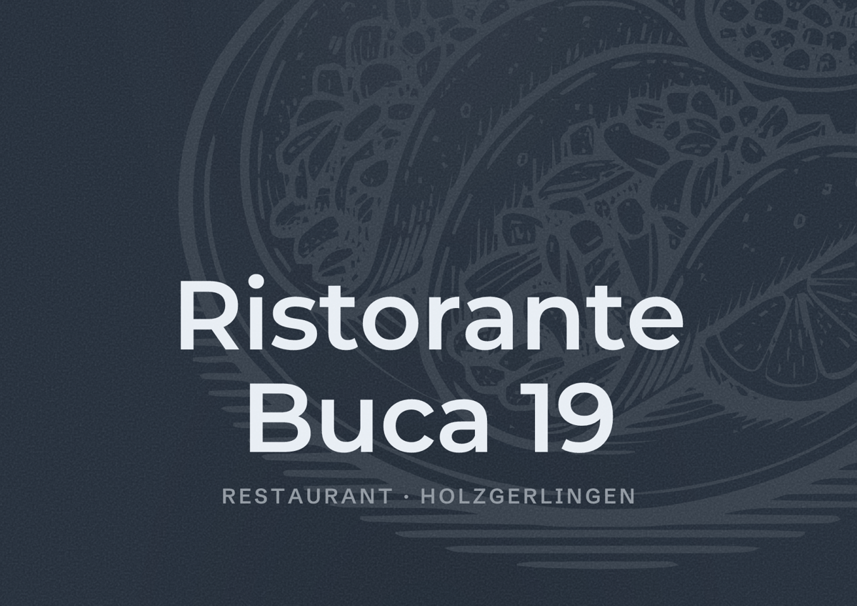 Illustriertes Poster von Ristorante Buca 19, Restaurant in Holzgerlingen