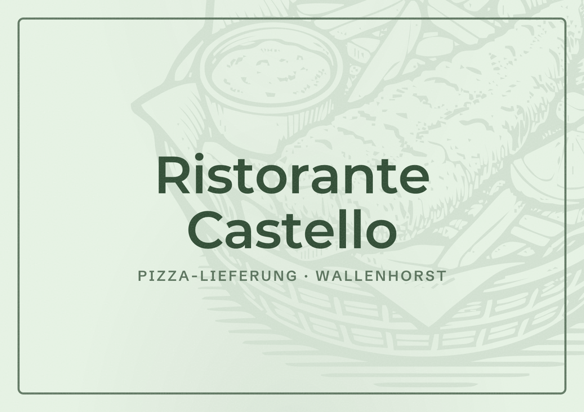 Illustriertes Poster von Ristorante Castello, Pizza-Lieferung in Wallenhorst