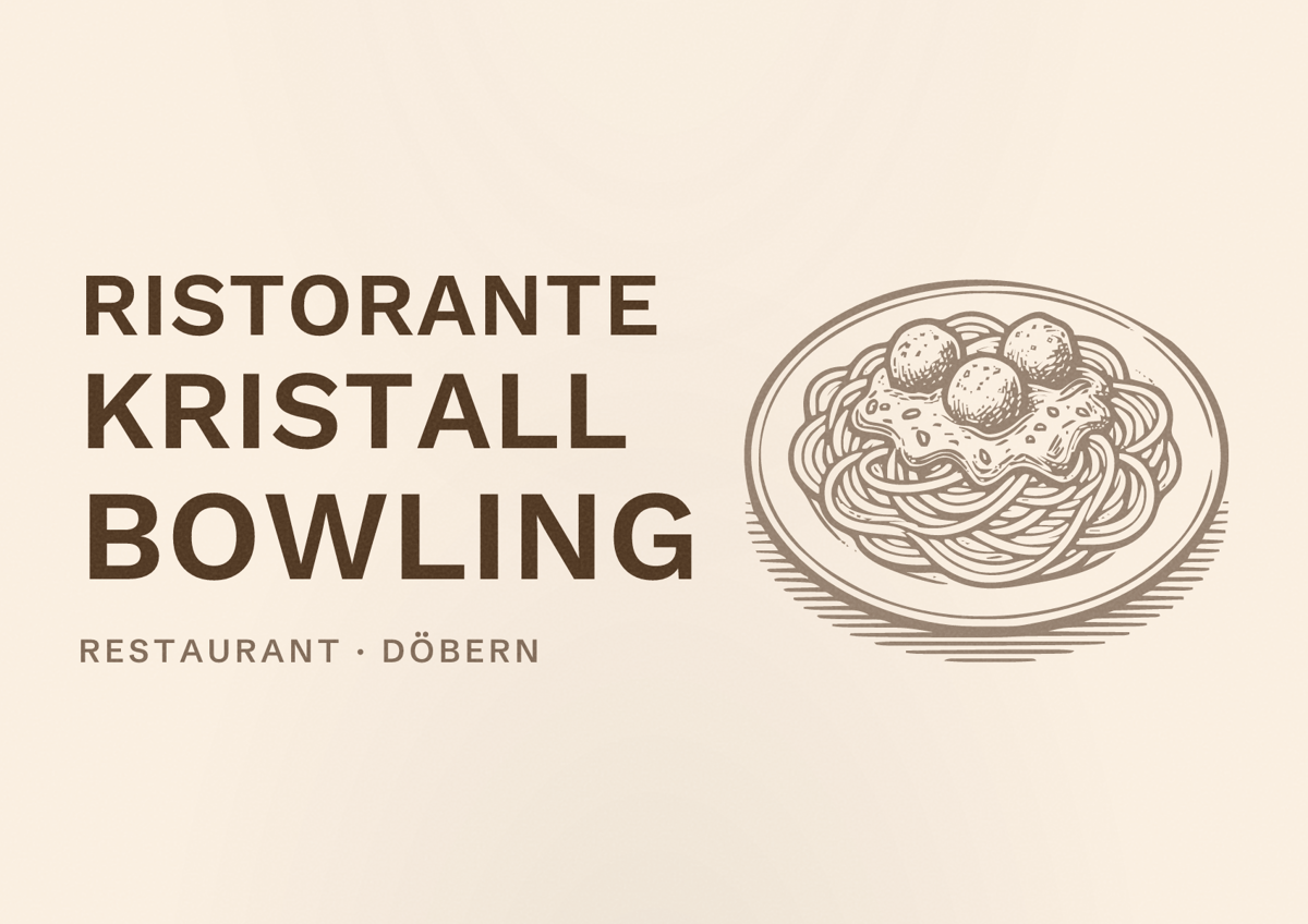 Illustriertes Poster von Ristorante Kristall Bowling, Restaurant in Döbern