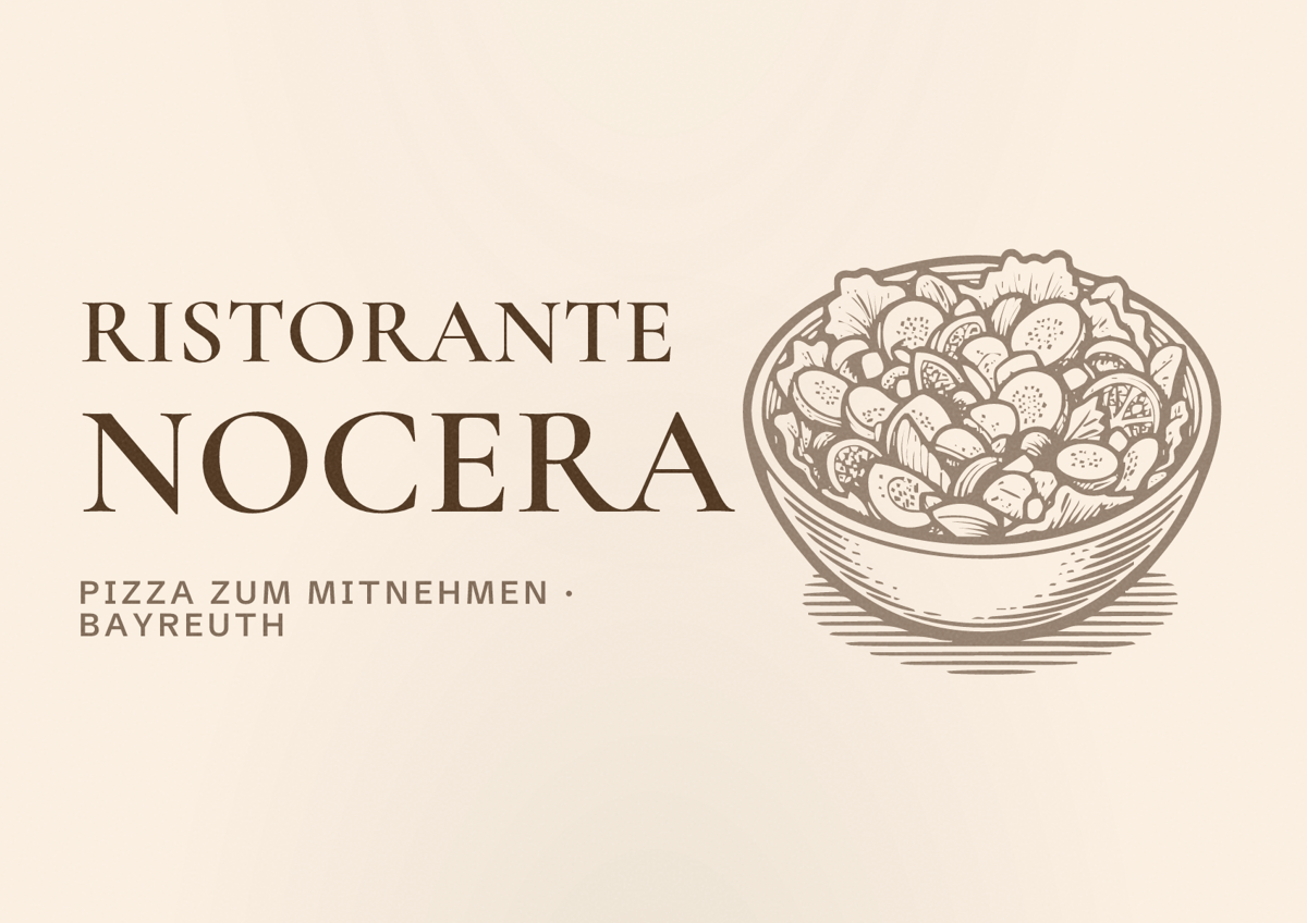 Illustriertes Poster von Ristorante Nocera, Pizza zum Mitnehmen in Bayreuth