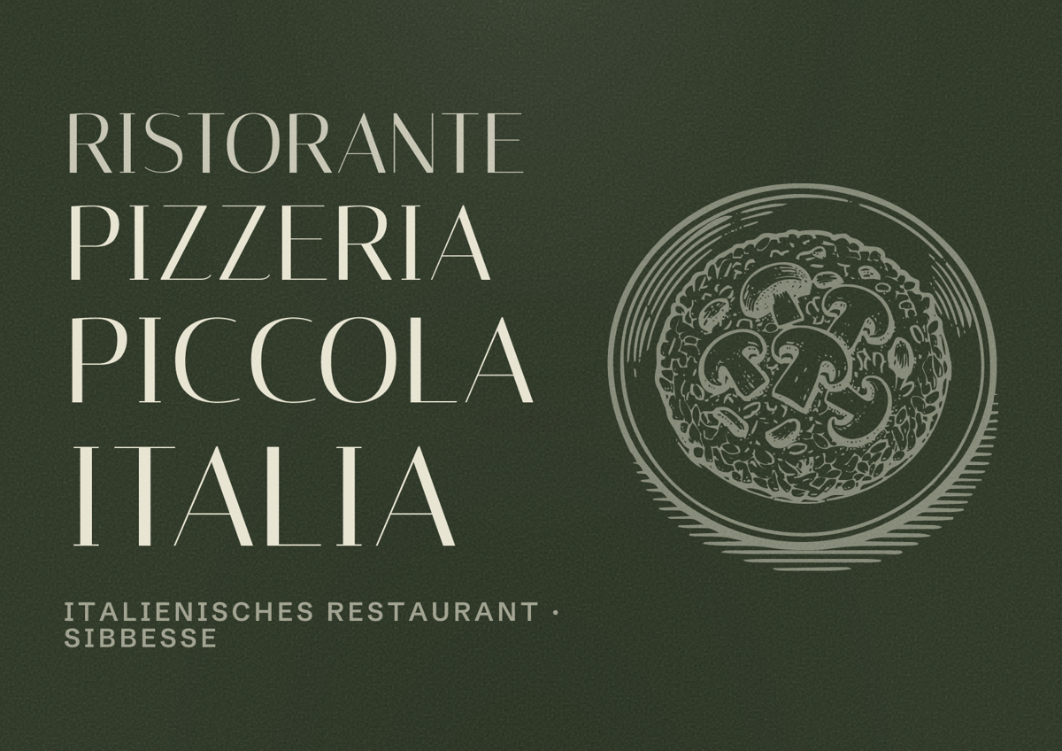 Illustriertes Poster von Ristorante pizzeria Piccola Italia, Italienisches Restaurant in Sibbesse
