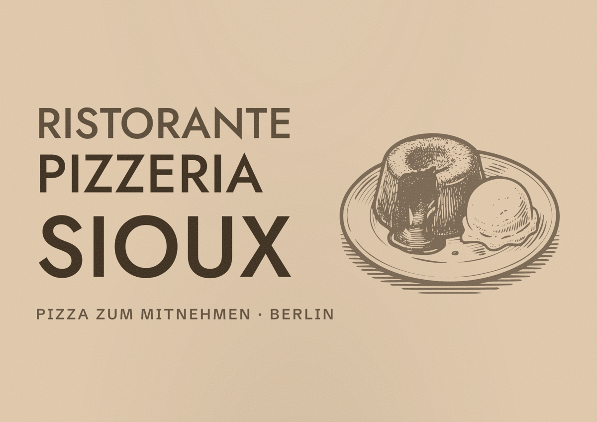 Illustriertes Poster von Ristorante Pizzeria Sioux, Pizza zum Mitnehmen in Berlin