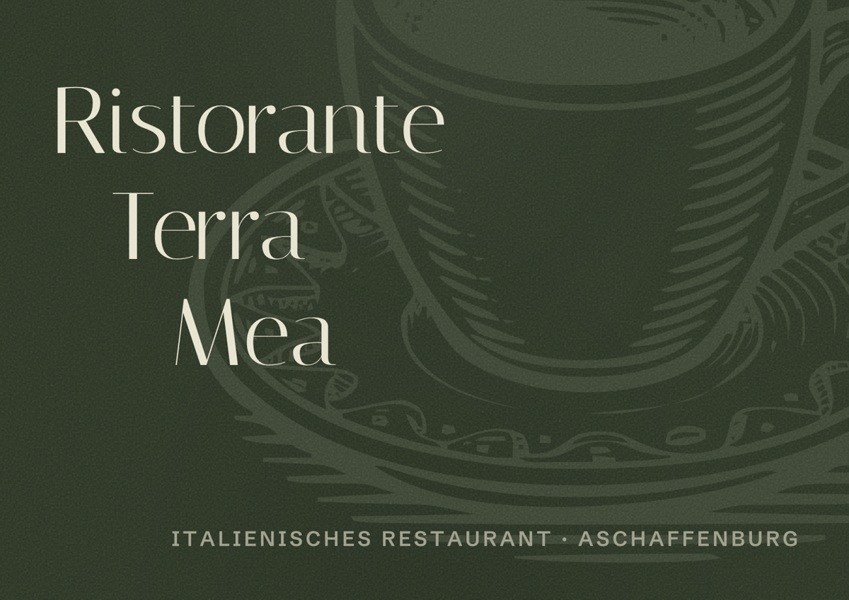 Illustriertes Poster von Ristorante Terra Mea, Italienisches Restaurant in Aschaffenburg