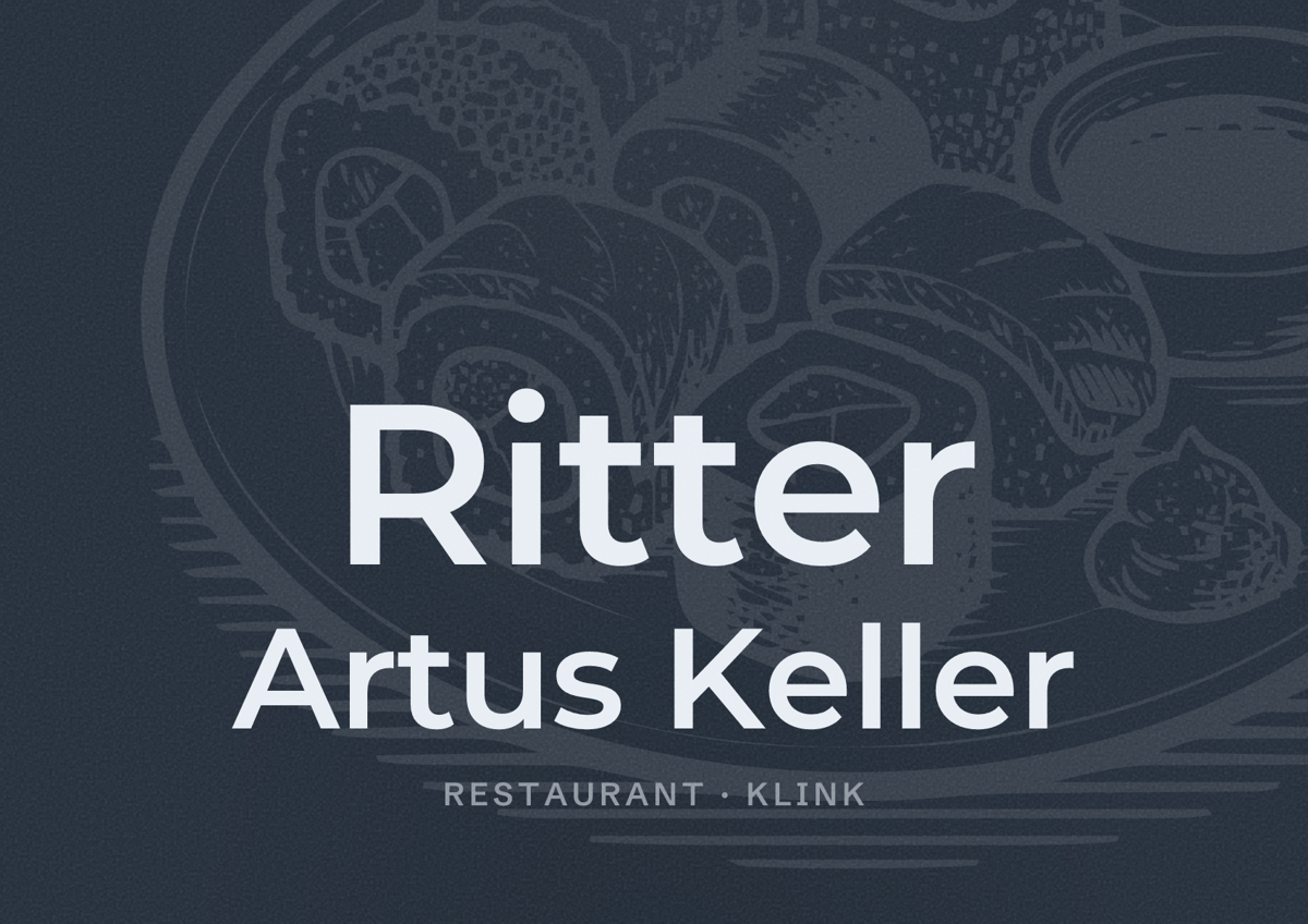 Illustriertes Poster von Ritter Artus Keller, Restaurant in Klink