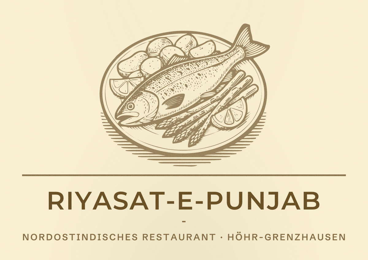 Illustriertes Poster von Riyasat-E-Punjab -, Nordostindisches Restaurant in Höhr-Grenzhausen