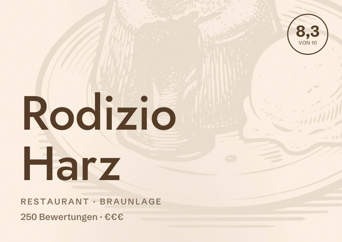 Illustriertes Poster von Rodizio Harz, Restaurant in Braunlage: Bewertung 8,3 von 10 aus 250 Bewertungen, Preisniveau €€€