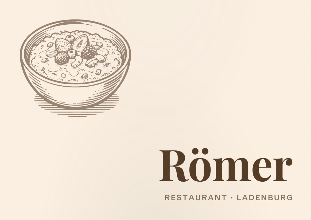 Illustriertes Poster von Römer, Restaurant in Ladenburg
